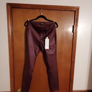 Compression fit Pleather pants.